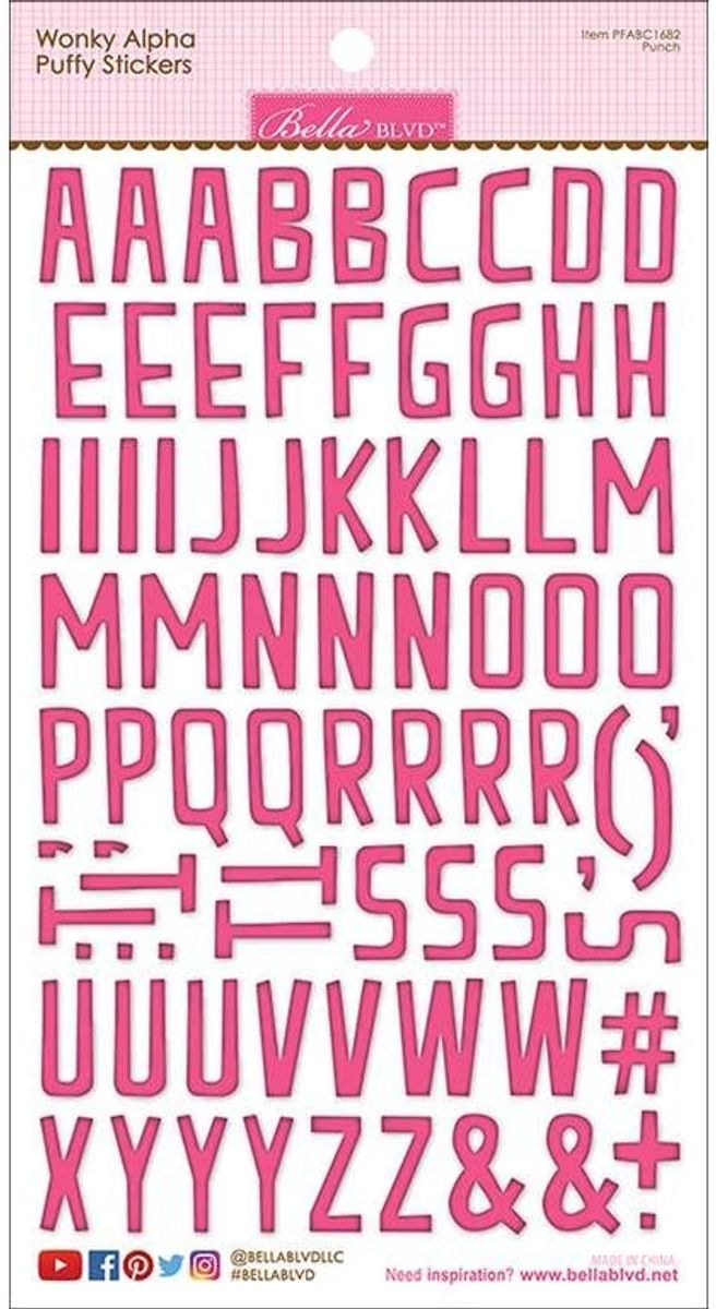 Bella BLVD Wonky Alpha Puffy Stickers Punch