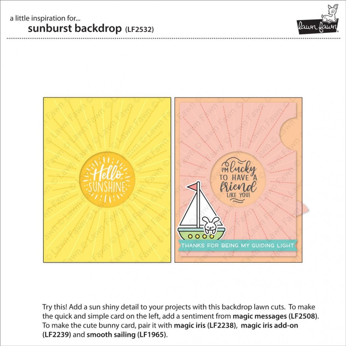 Lawn Fawn Sunburst Backdrop Die