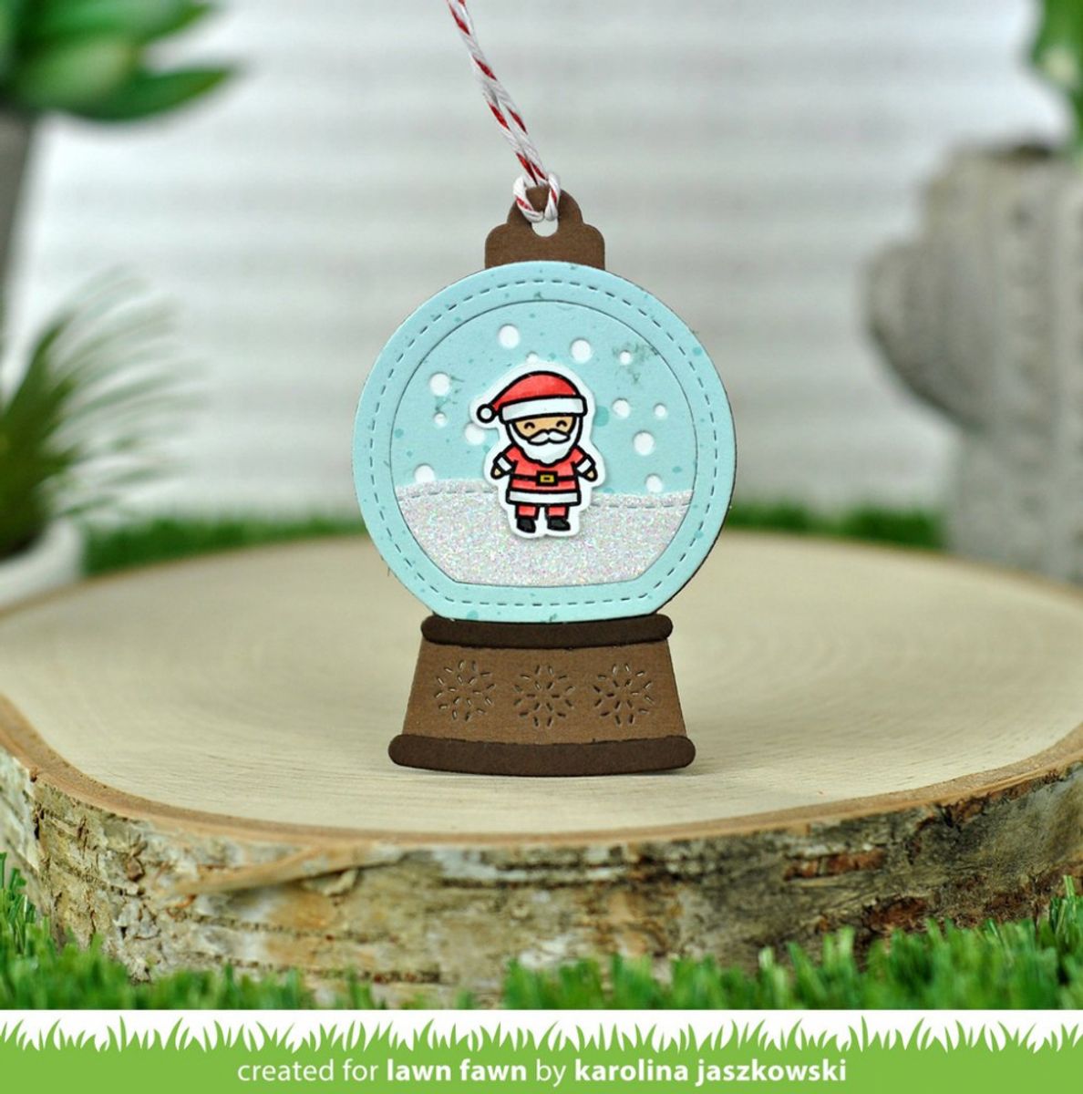 Lawn Fawn Snow Globe Gift Tag dies