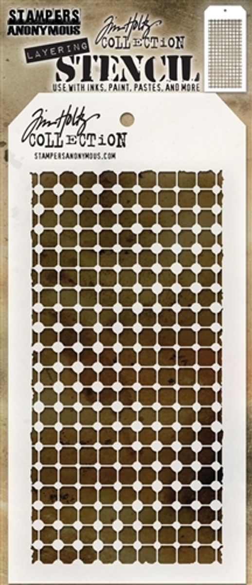 Stampers Anonymous/ Tim Holtz Grid Dot Layering Stencil