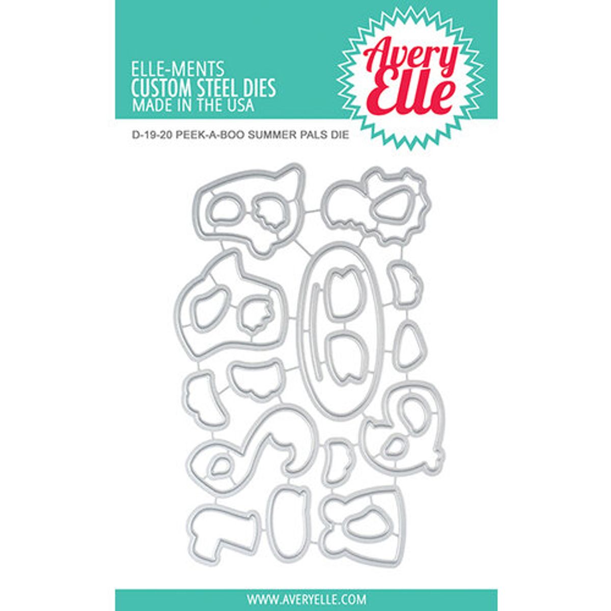 Avery Elle Peek-A-Boo Summer Pals Clear Stamps