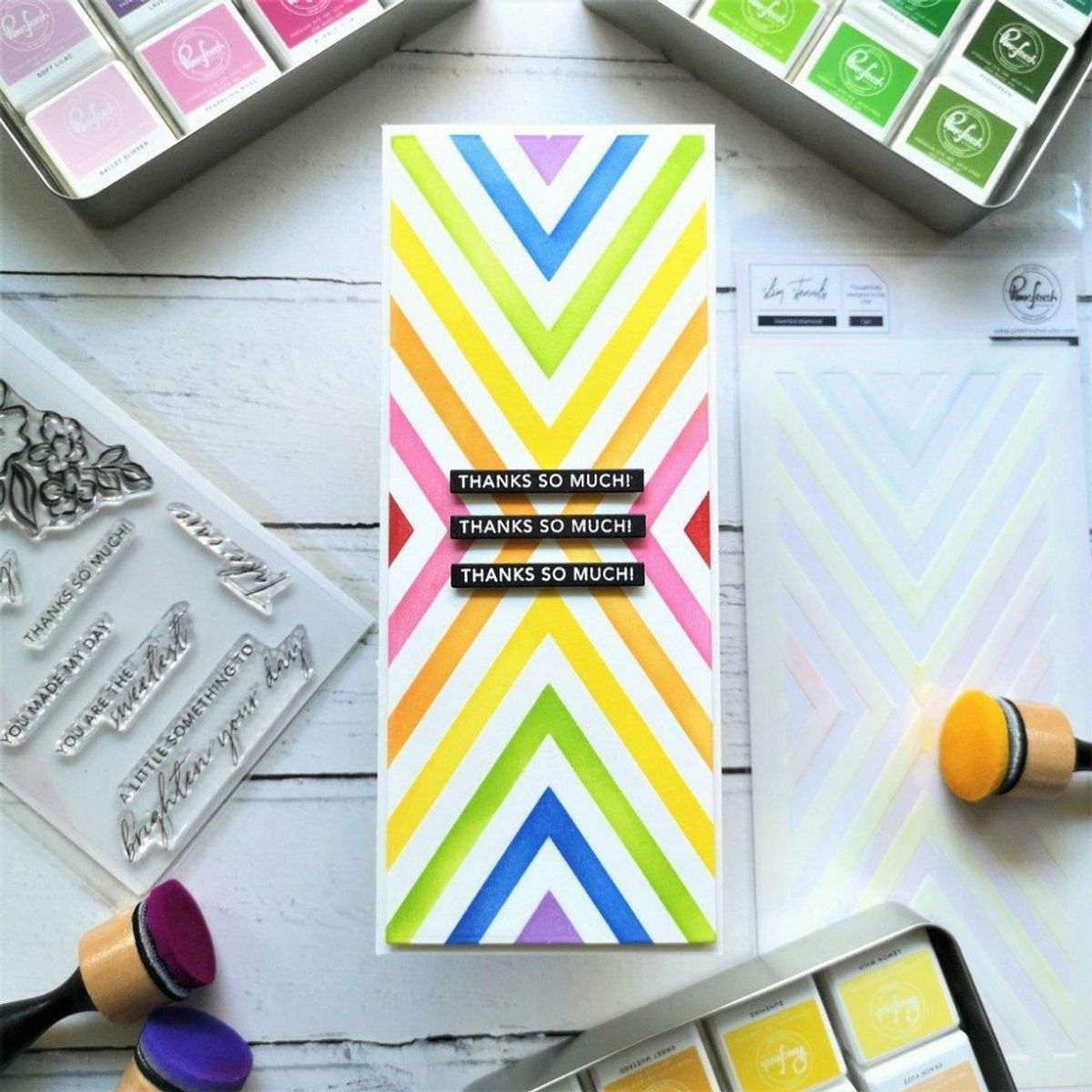 Pinkfresh Studio Inverted Diamond stencil