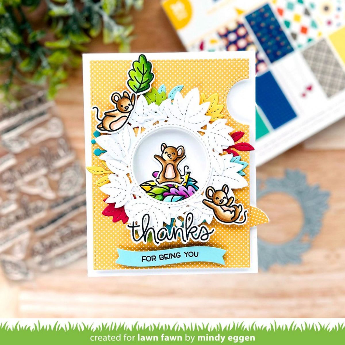 Lawn Fawn Magic Iris Fall Leaves Add-On Dies