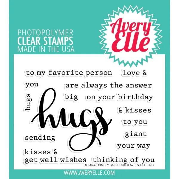 Hovedbilde Avery Elle Simply Said Hugs Clear Stamps