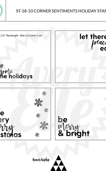 Hovedbilde Avery Elle Corner Sentiments Holiday Clear Stamps