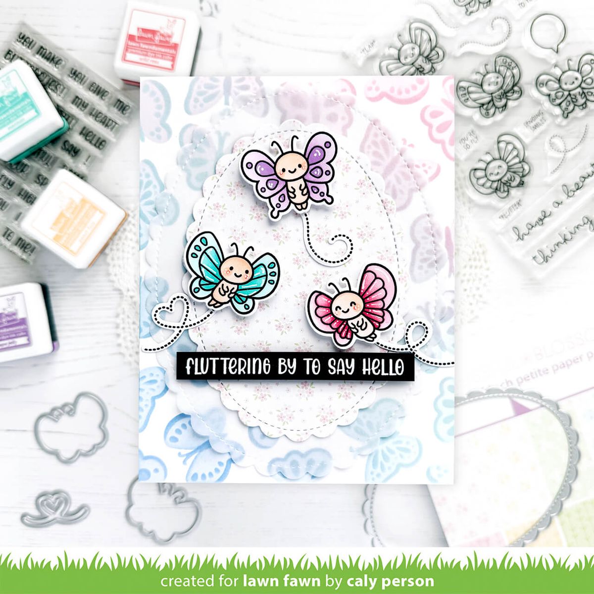 Lawn Fawn Butterfly Background Stencils