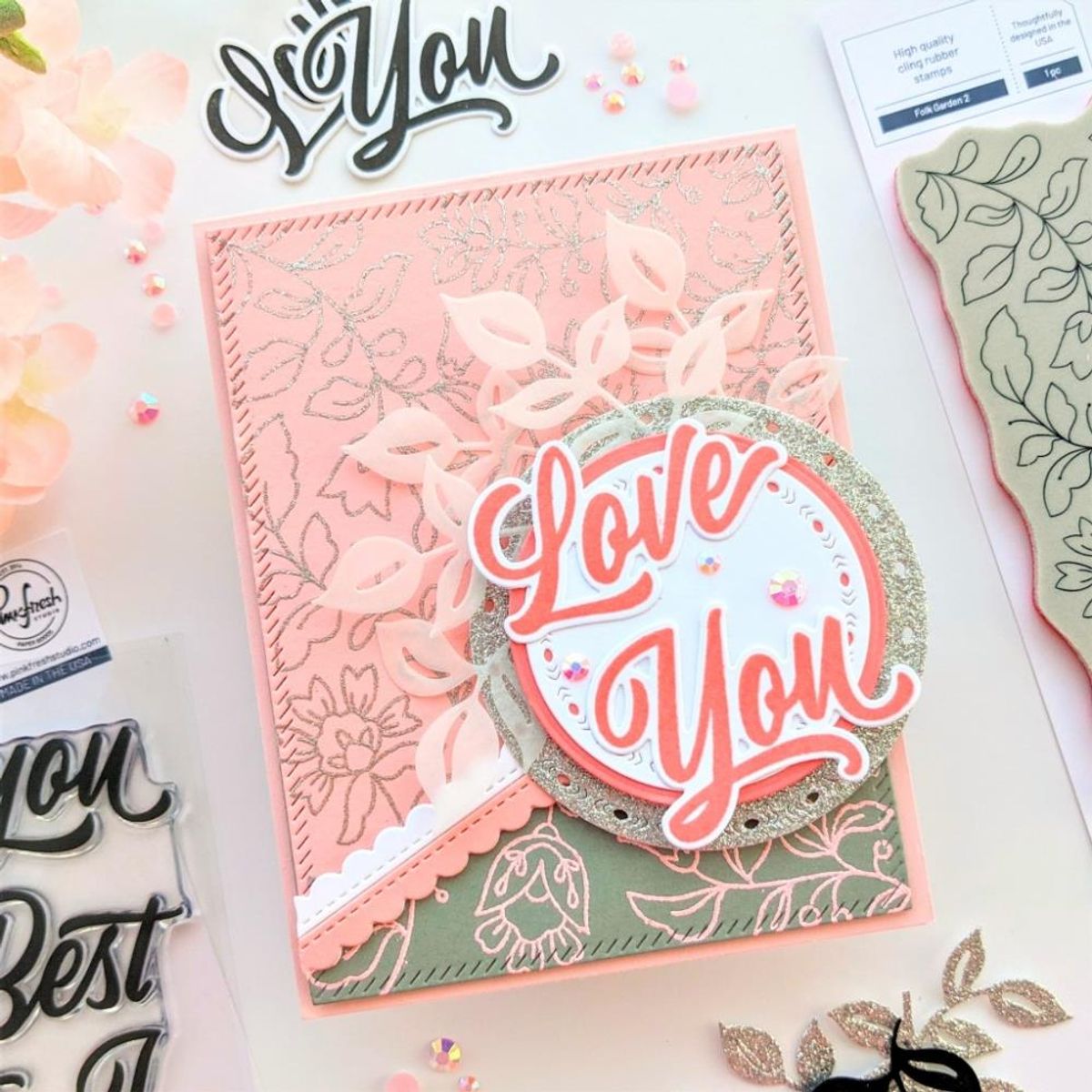 Pinkfresh Studio Brushed Sentiments stamp set