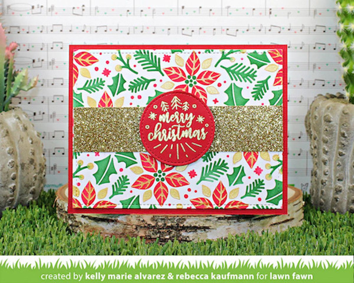 Lawn Fawn Poinsettia Background Stencils