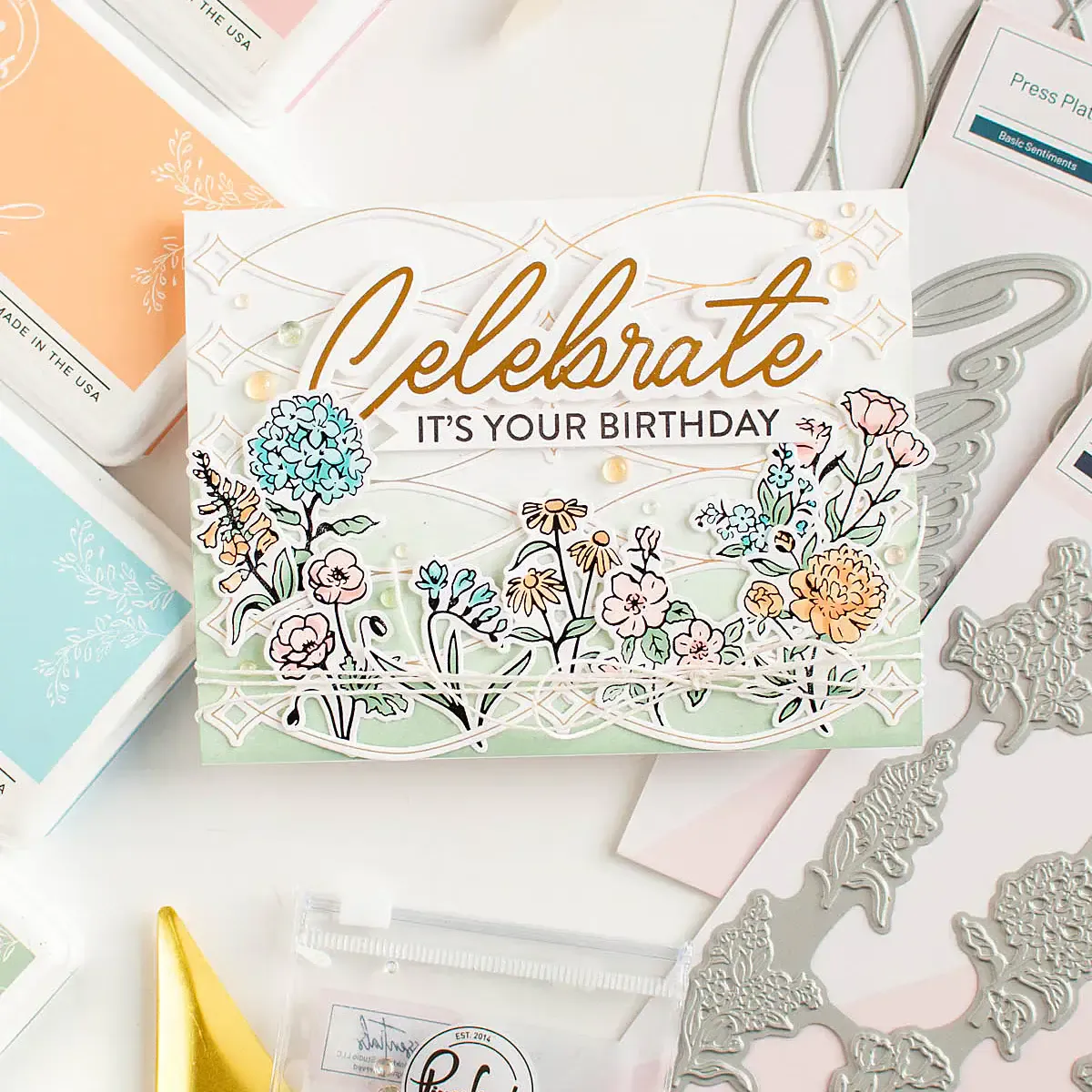 Pinkfresh Studio Basic Sentiments stamp set