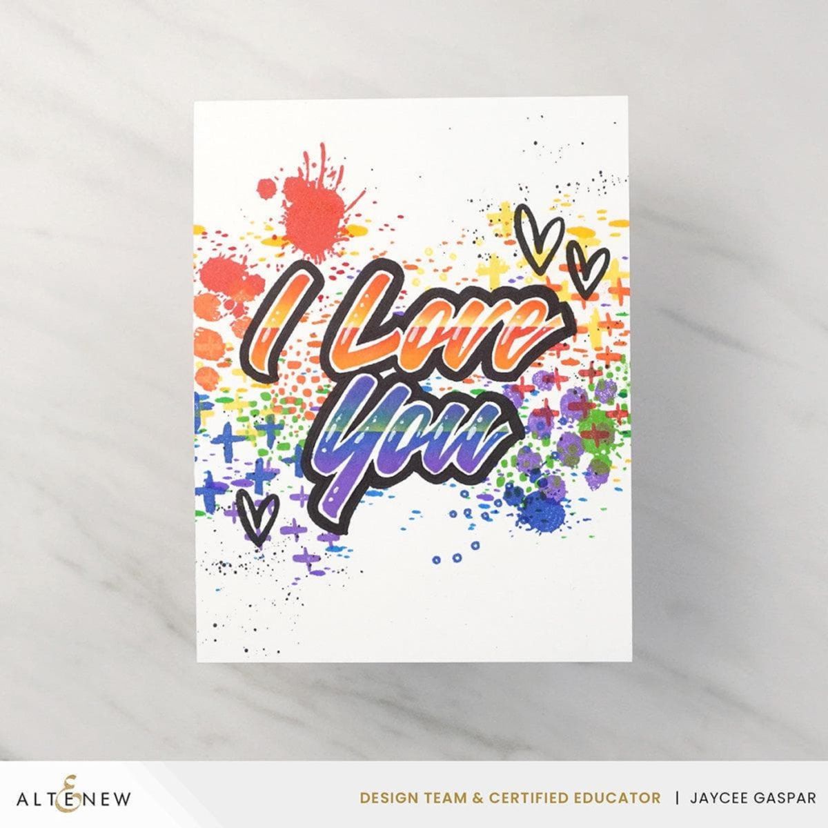 Altenew Chrome Sentiments Stencil