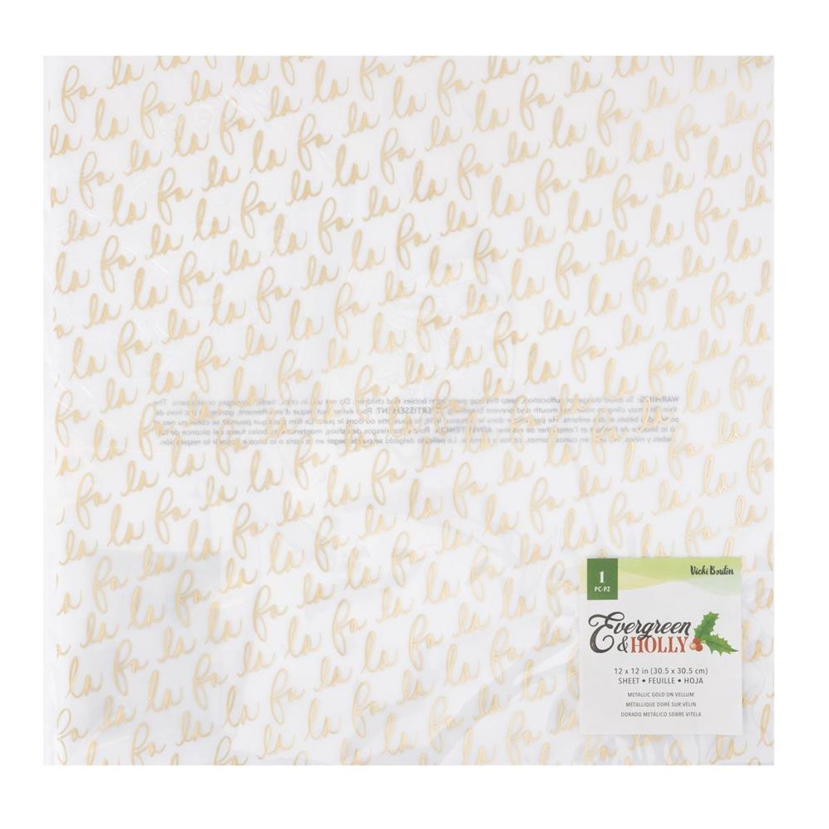 Vicki Boutin Evergreen & Holly Metallic Gold on Vellum