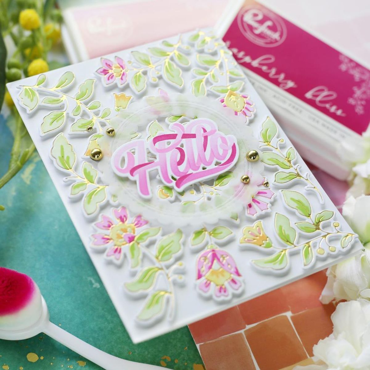 Pinkfresh Studio Brushed Sentiments stamp set