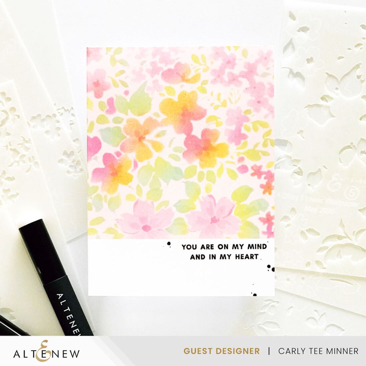 Altenew Ditsy Flowers Wallpaper Layering Stencil Set