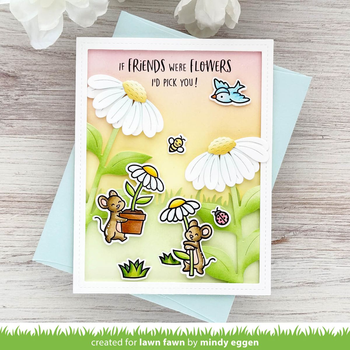 Lawn Fawn Mice Flowers Bundle