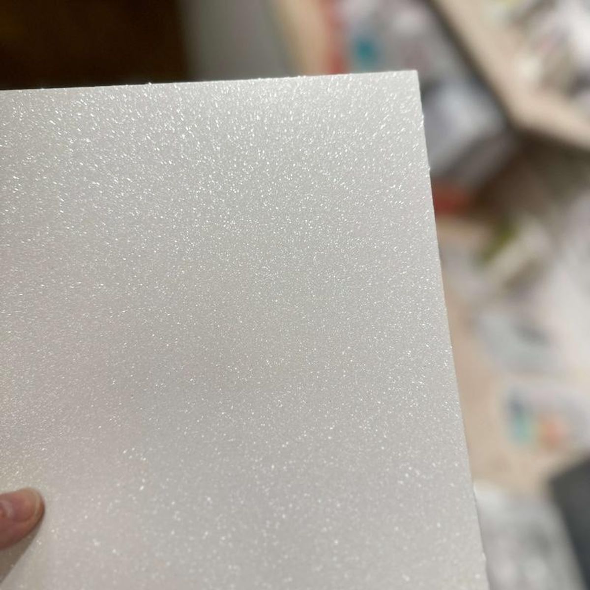 Kort & Godt Glitterkartong hvit