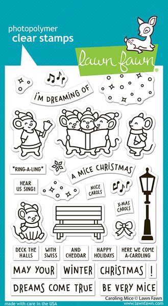 Hovedbilde Lawn Fawn Caroling Mice Stamp Set
