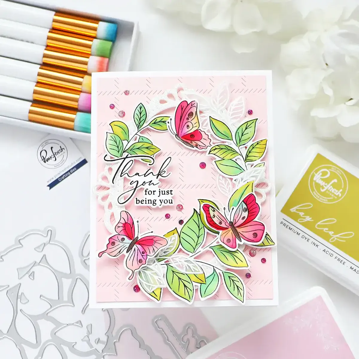 Pinkfresh Studio Diagonal Stitched Plaid die