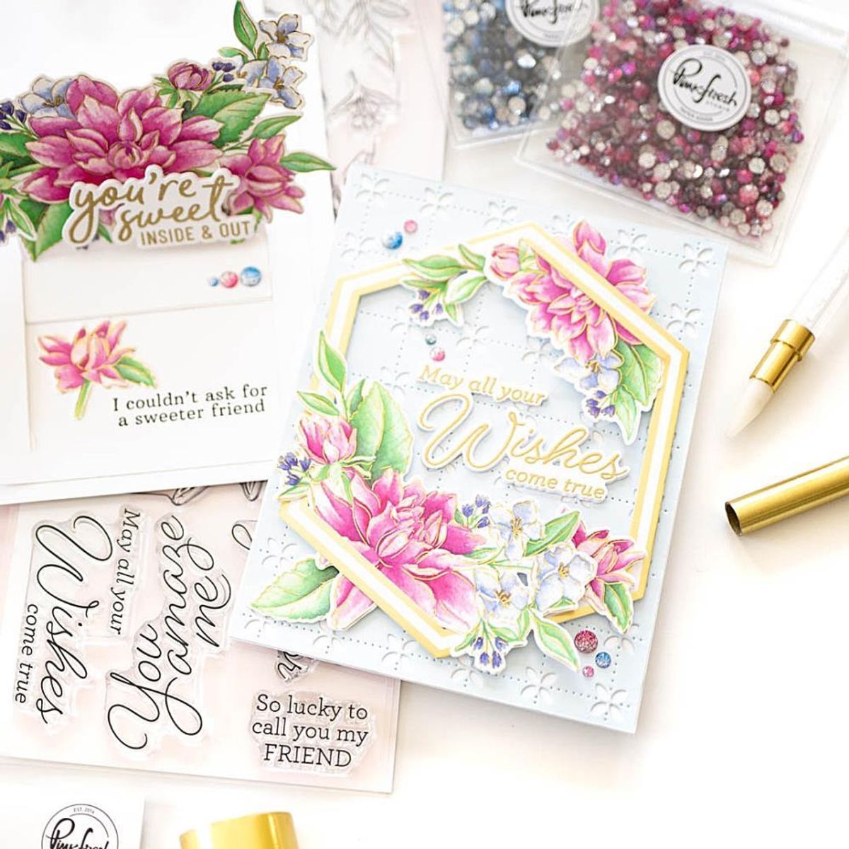 Pinkfresh Studio Artistic Dahlia stamp set