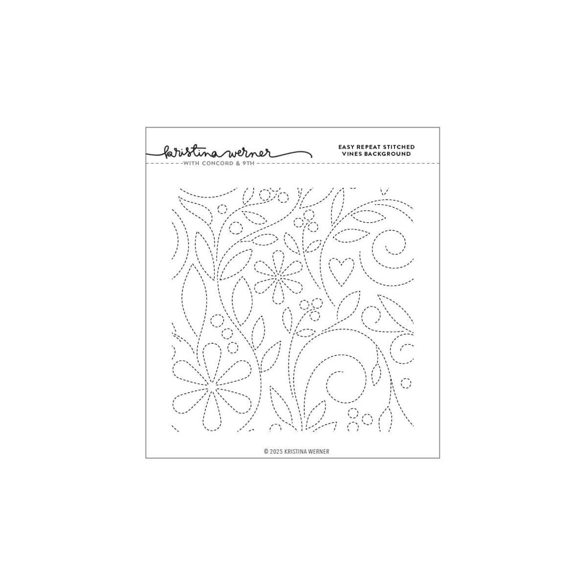 Kristina Werner Stitched Vines Easy Repeat Background