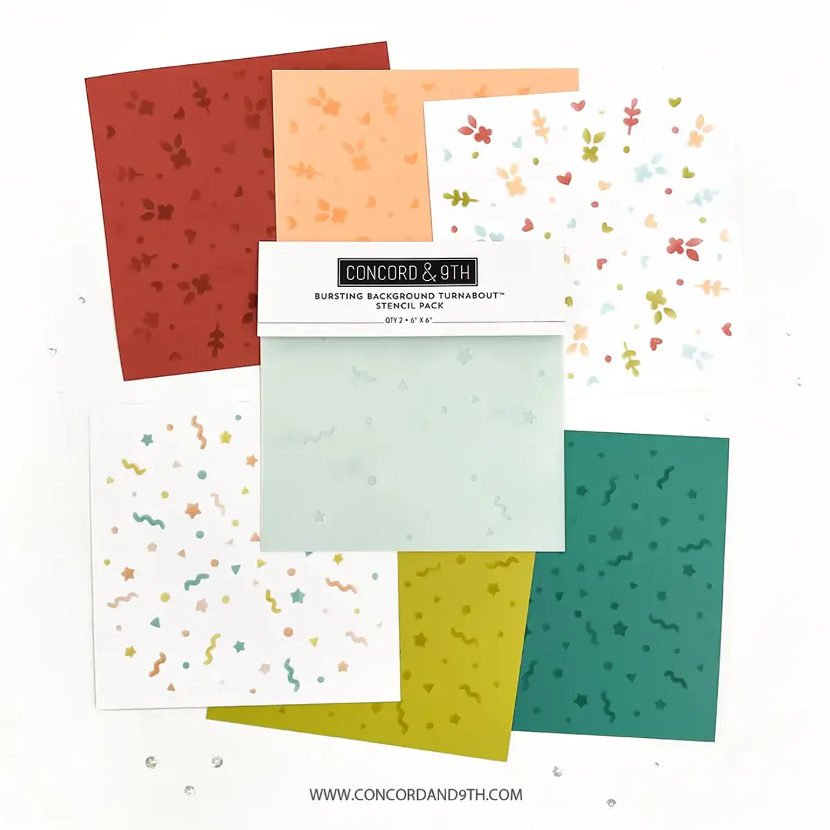 Concord & 9th Bursting Backgrounds Stencil Pack