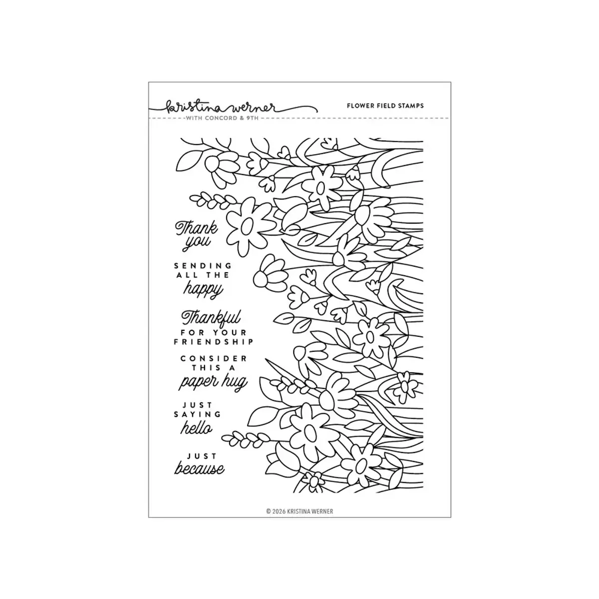 Kristina Werner Flower Field Stencil Pack