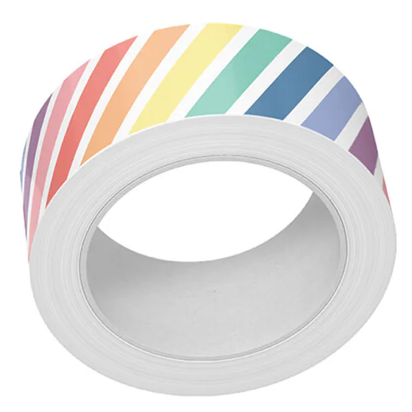 Hovedbilde Lawn Fawn Washi Tape - Rainbow Diagonal Stripes