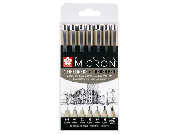 Hovedbilde Sakura Pigma Micron sett 6+1