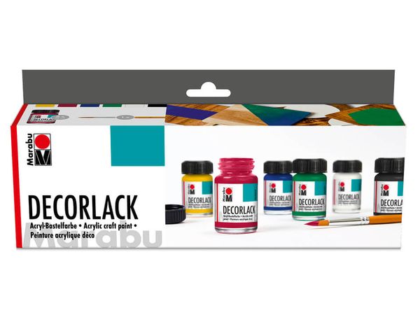 Hovedbilde Marabu Decorlack akryl hobbymaling 6 x 15 ml