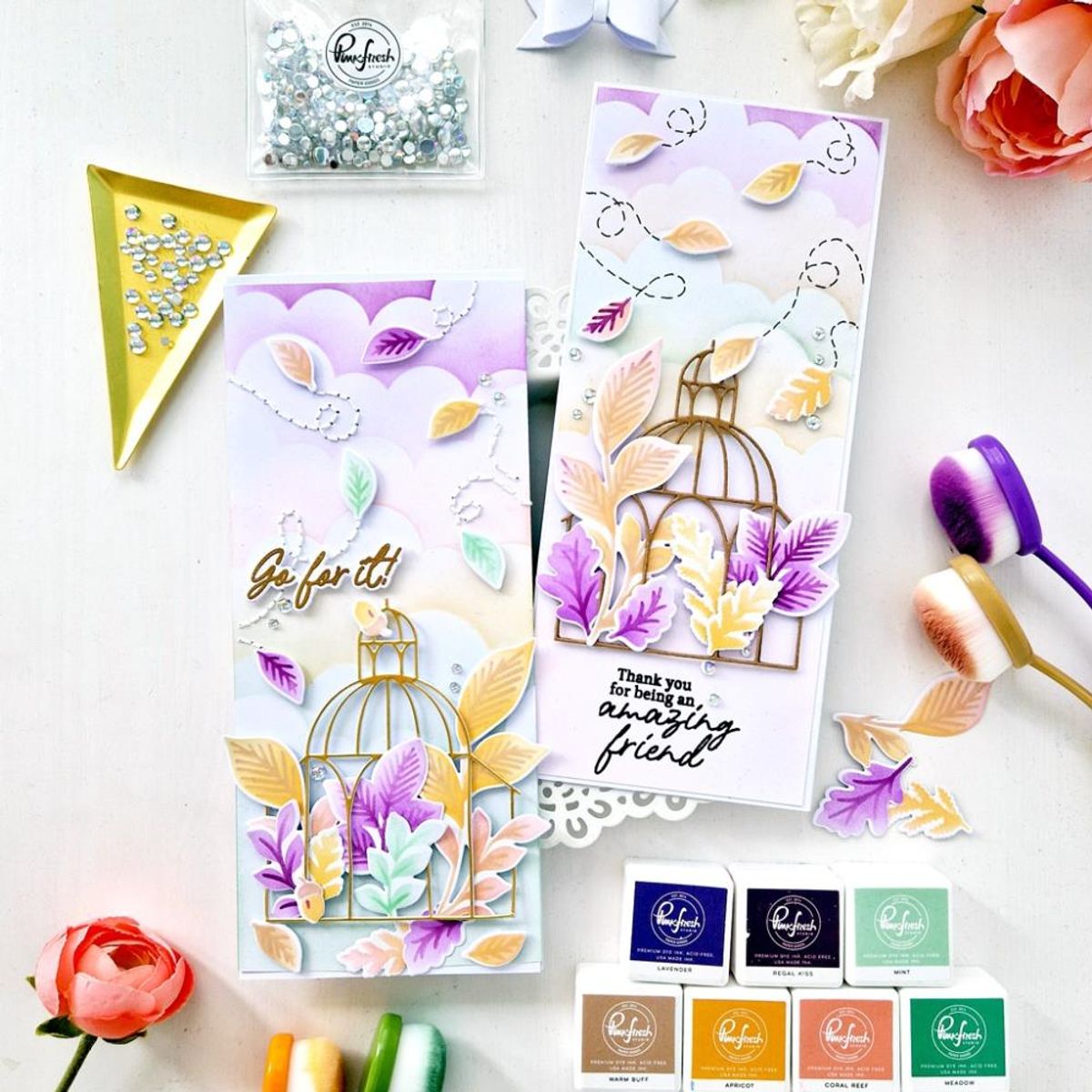 Pinkfresh Studio Fall Foliage layering stencils & die