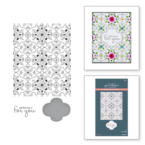 Hovedbilde Spellbinders Floral View Press Plate & Die Set