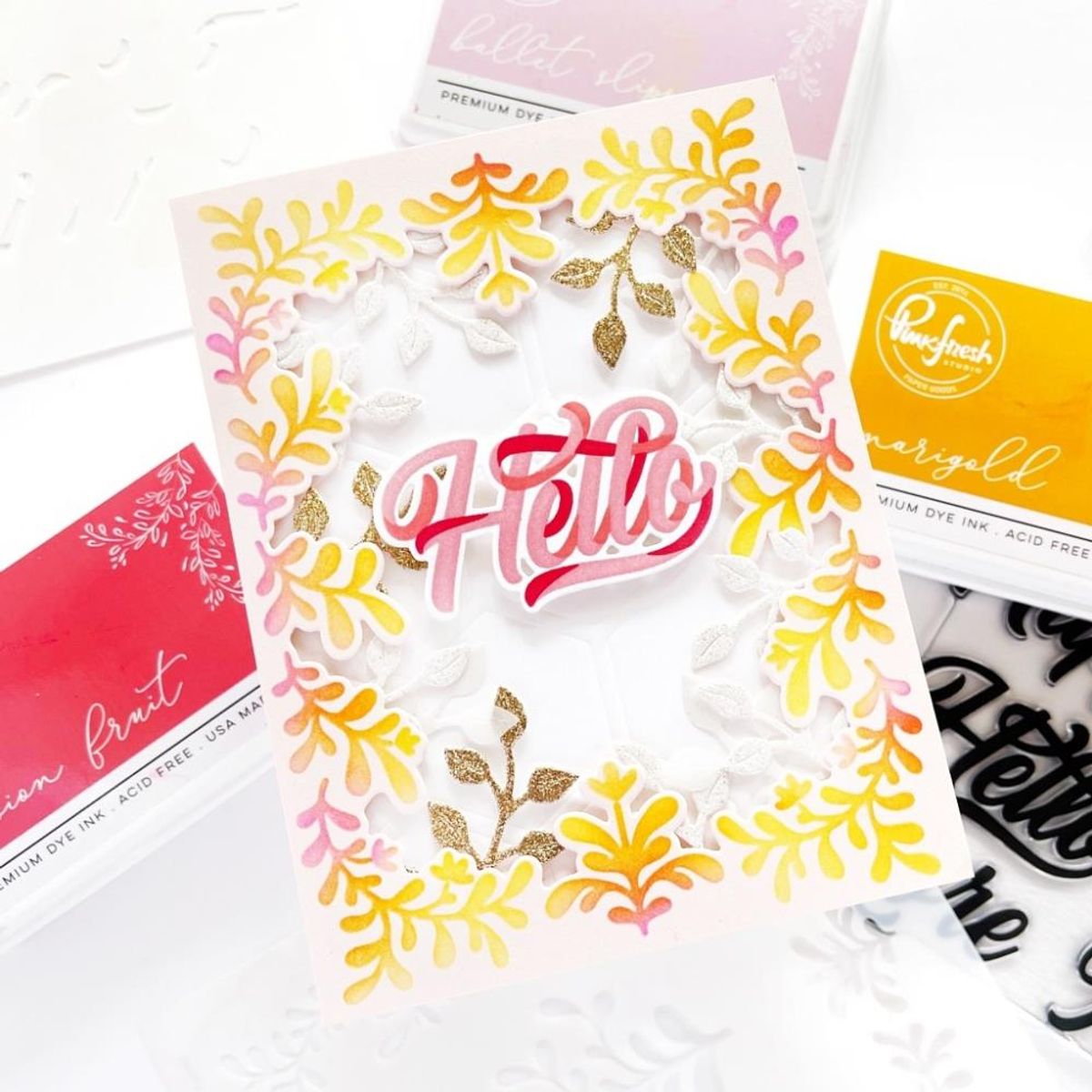 Pinkfresh Studio Brushed Sentiments stamp set