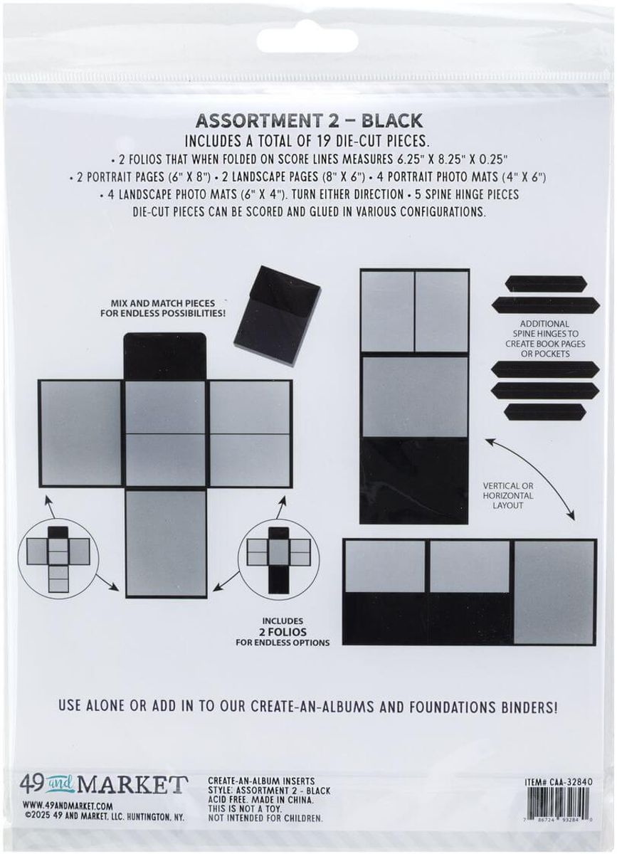 Create-an-Album Inserts Assortment 2 - Black