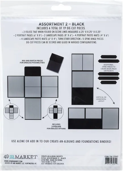 Hovedbilde Create-an-Album Inserts Assortment 2 - Black