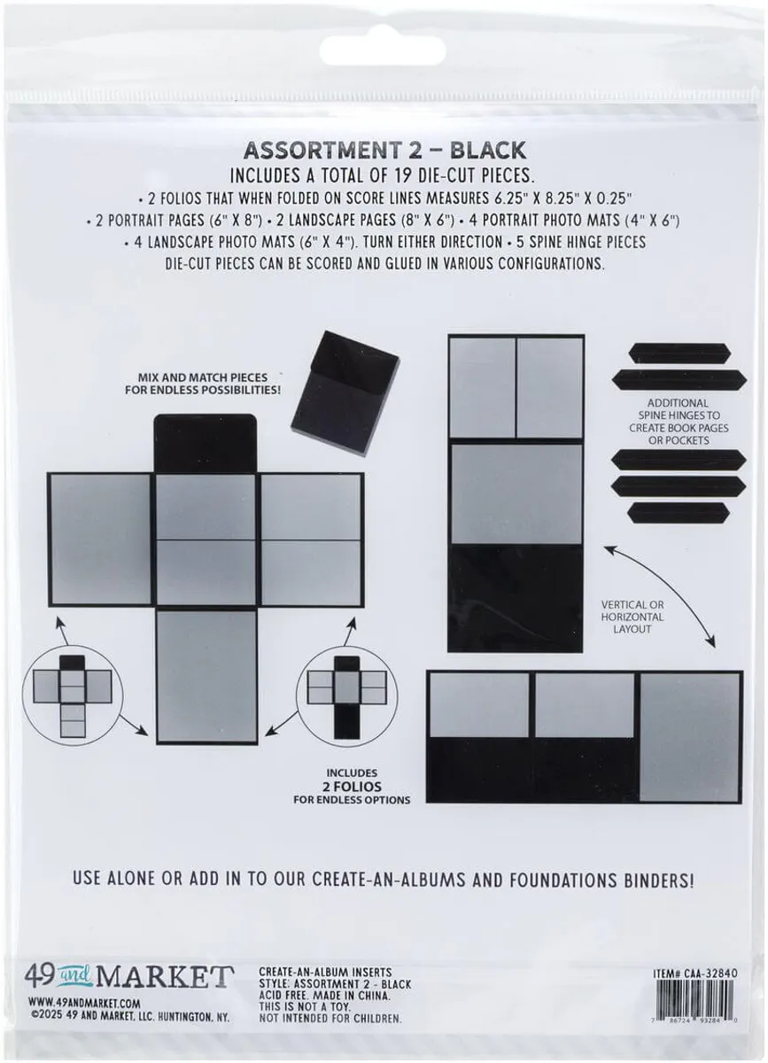 Create-an-Album Inserts Assortment 2 - Black