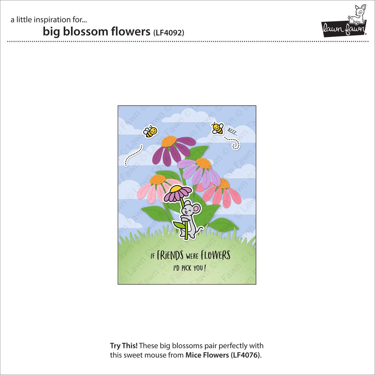 Lawn Fawn Big Blossom Flowers Dies