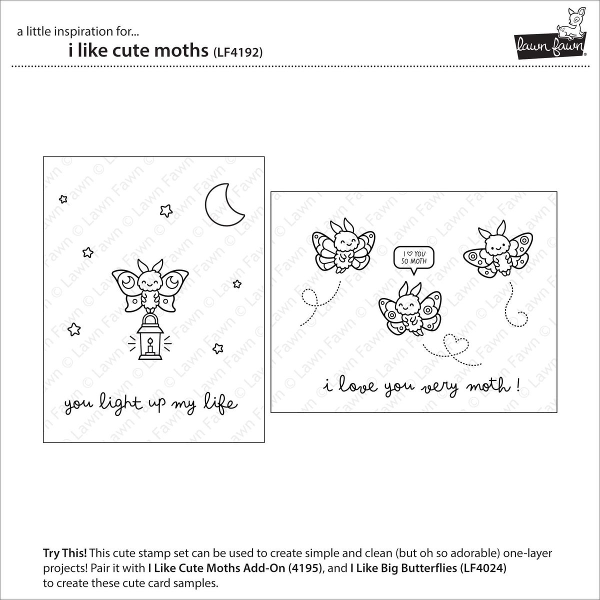 I Like Cute Moths Stamp Set
