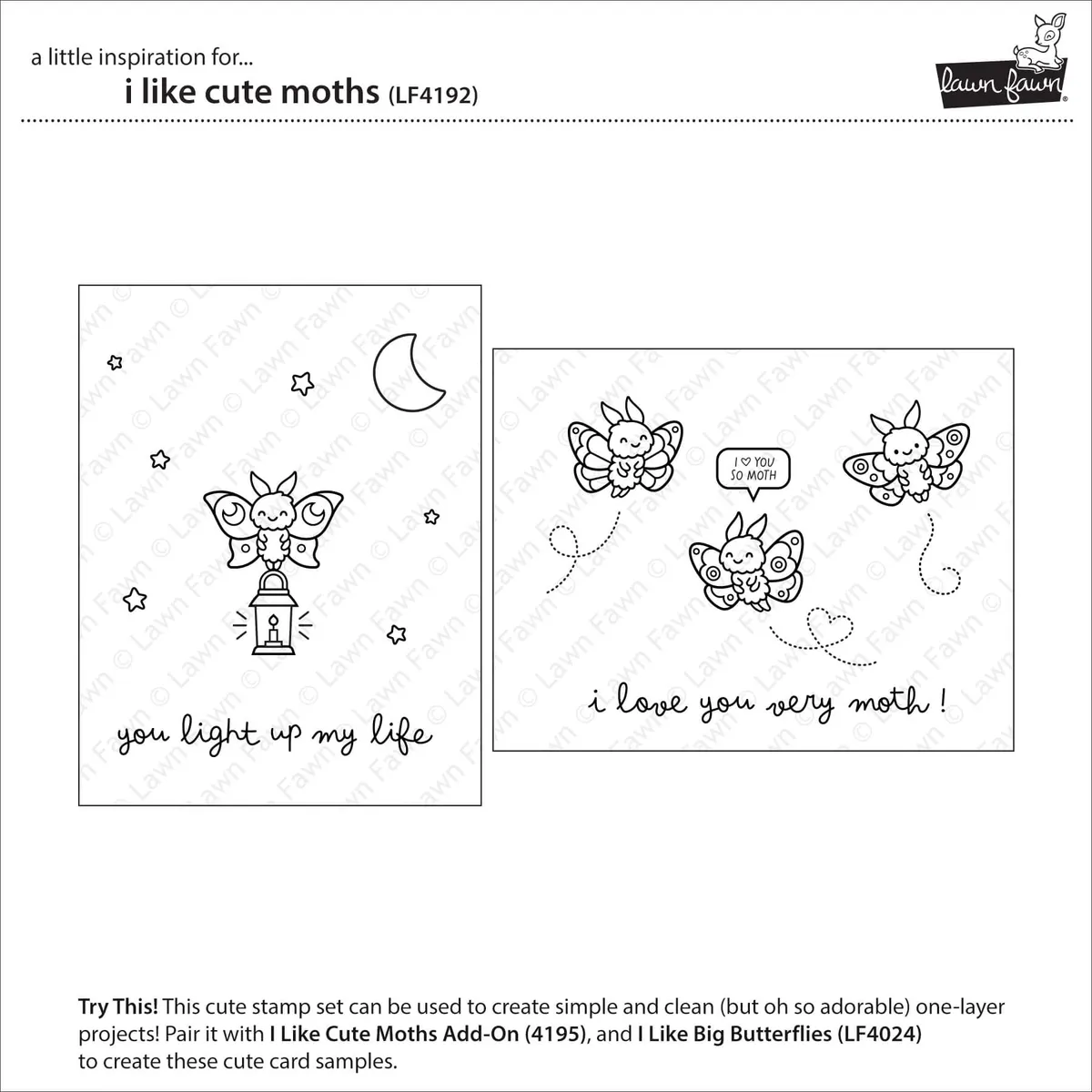 I Like Cute Moths Stamp Set