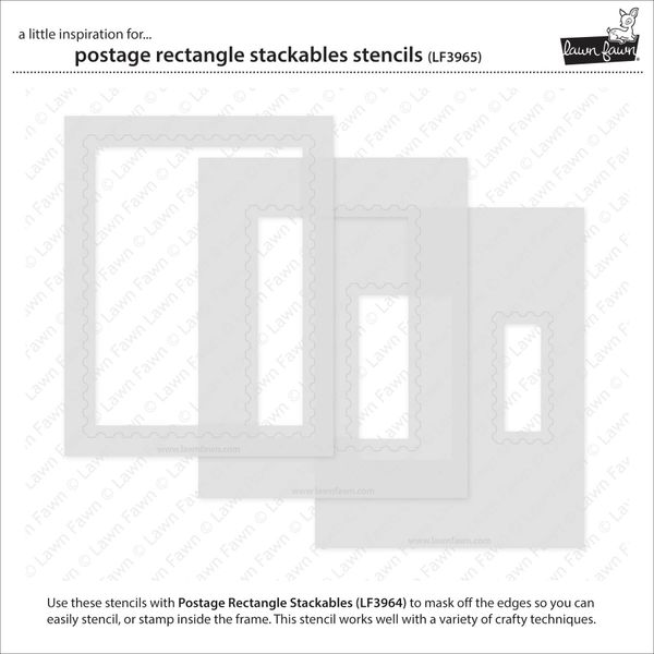 Hovedbilde Lawn Fawn Postage Rectangle Stackables Stencils